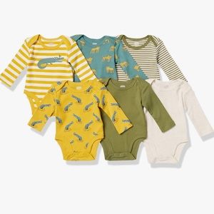 Amazon Essentials Unisex Babies' Long-Sleeve Bodysuits, Pack of 6 Newbor…